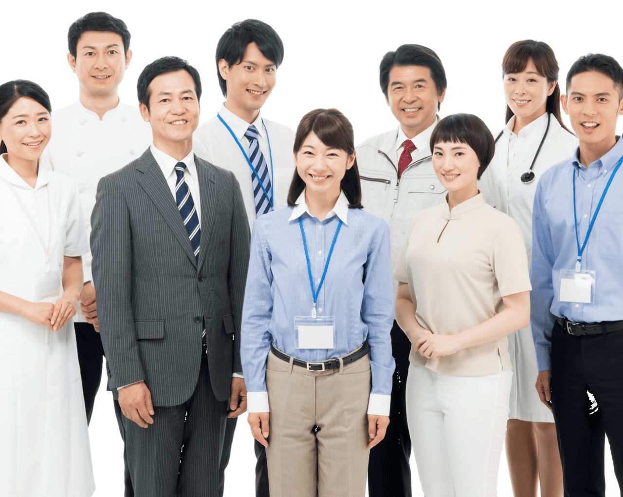 社員が笑顔でこちらを見ている